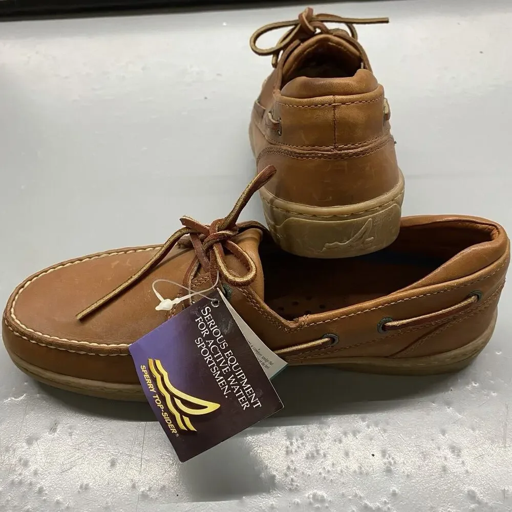 Sperry Top-Sider Authentic Original 2-Eye Boat Shoes Brown Leather Men’s 9.5 NWT